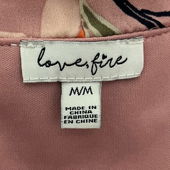 love, fire Women’s Mauve Floral Button‎ Down Cold Shoulder Dress - Size: M - Picture 8 of 8